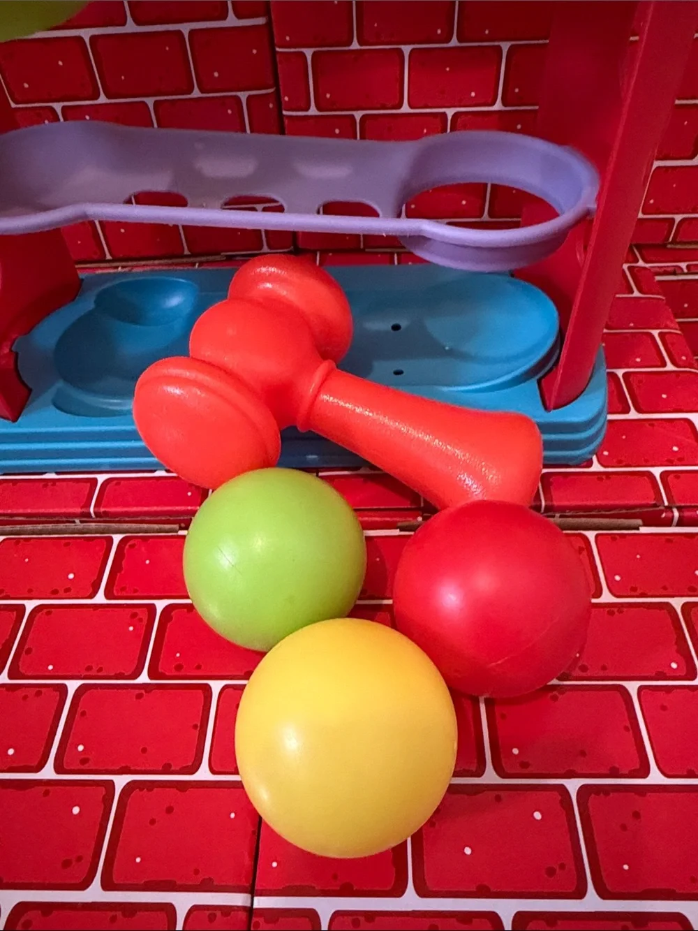 Colorful Pound A Ball Drop Toy With Hammer